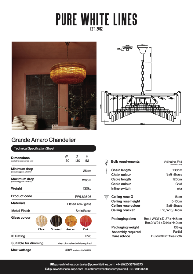 Redesigned PWL spec sheet