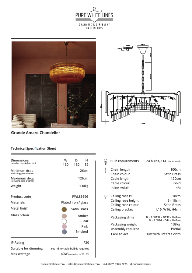 Original PWL spec sheet